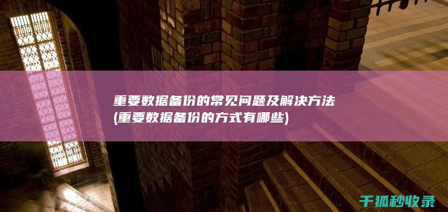 重要数据备份的常见问题及解决方法 (重要数据备份的方式有哪些)