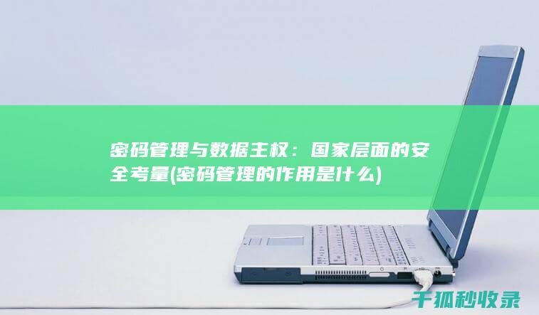 密码管理与数据主权：国家层面的安全考量 (密码管理的作用是什么)